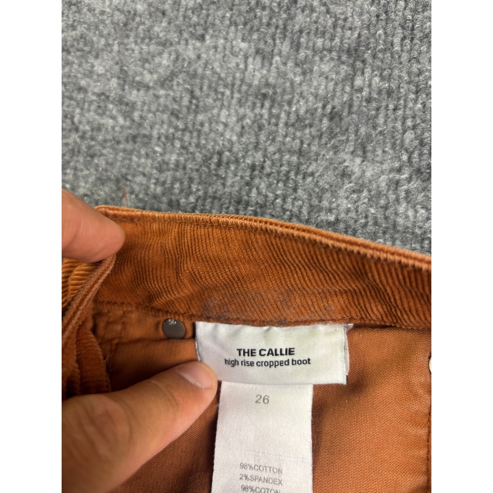 Joes Callie Corduroy Pants Womens 28 Orange Straight Leg Raw Hem Patch Pocket - Picture 10 of 10